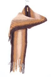 צעיף צמרי בגווני כאמל וחום -OS